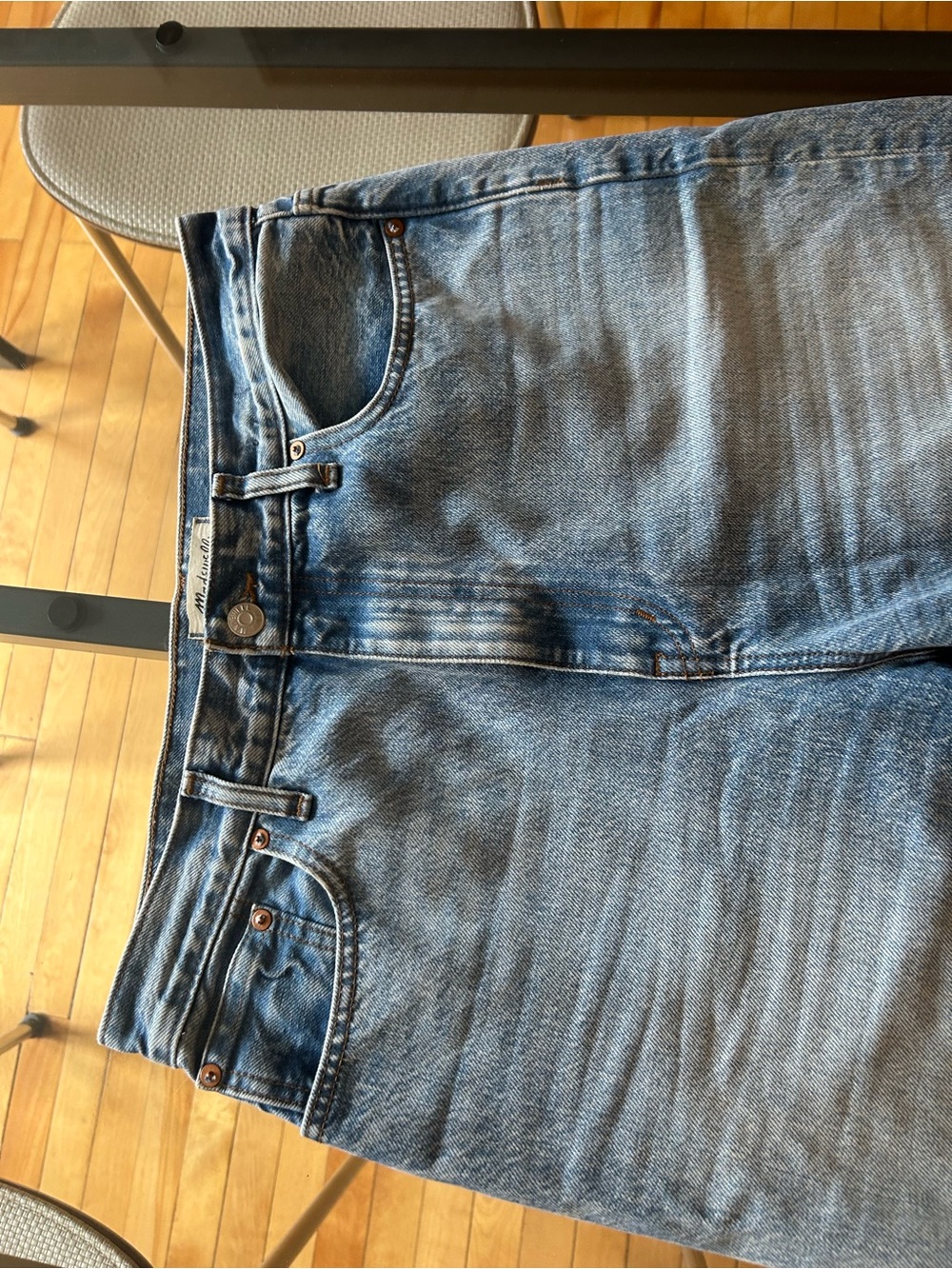 Madewell Blue Denim Jeans - 90’s Straight Fit 29 tall raw hem